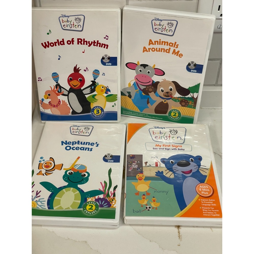 Disney Baby Einstein Infant Toddler DVD Lot 4‎ Music Animal Ocean Sign Language
